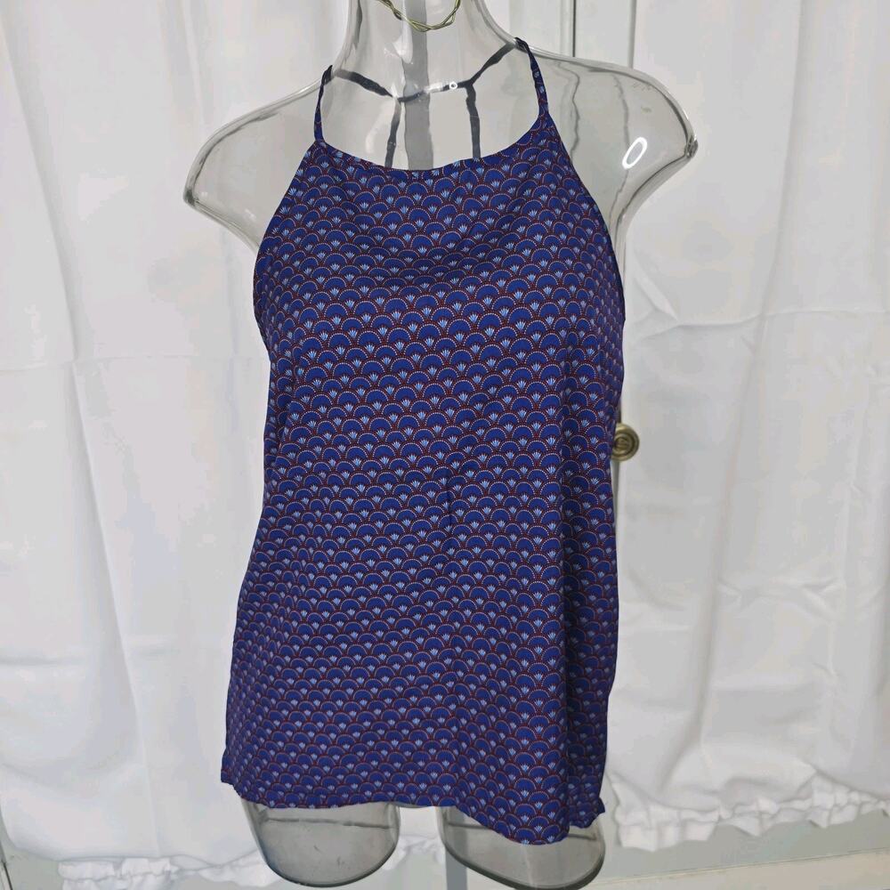 O'Neill Strappy Tank Top Adjustable T-Strap Back Blue Red Loose Size M